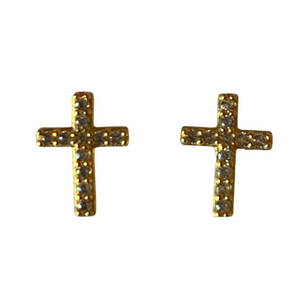 Mini CZ Cross Stud Earring