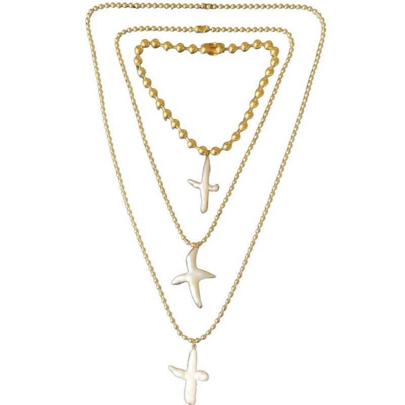 Cross her Heart Ball Chain Necklace