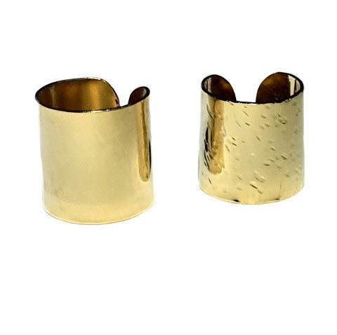 Adjustable Wide Gold Tube Ring