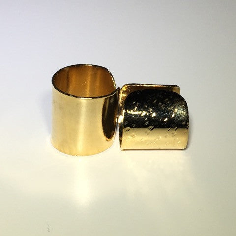 Adjustable Wide Gold Tube Ring