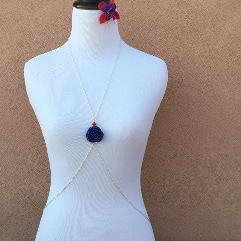 Bohemian Rose Silver Body Chain