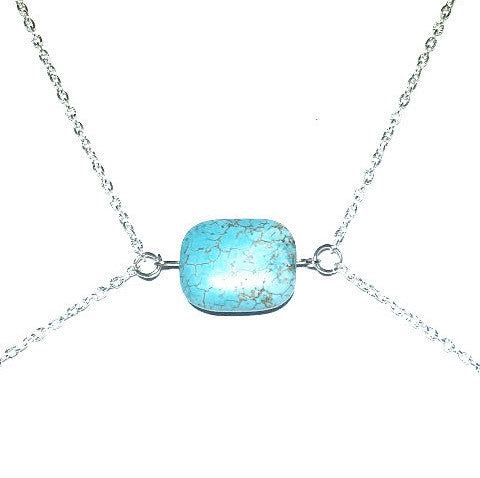 Turquoise Stone Silver Body Chain