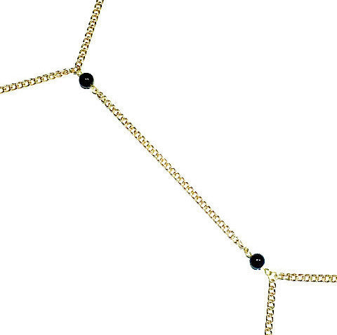 Coral, onyx or Czech crystal (s) beads Gold Body Chain