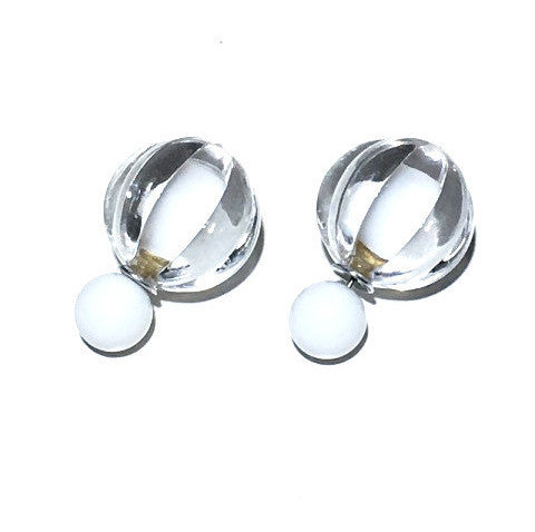 Ball Encased in Glass Double Sided Earrings