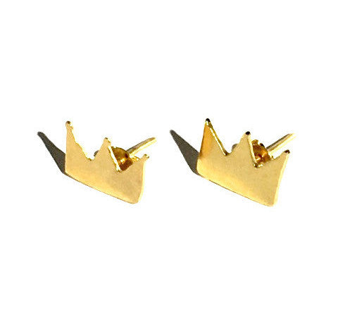 Small Crown Stud Earrings