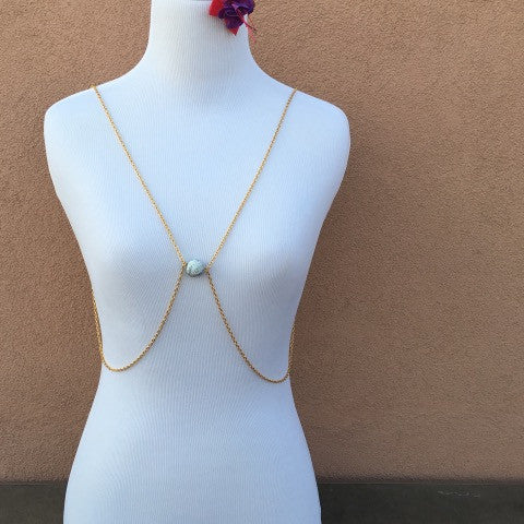 Beach Stone Gold Body Chain
