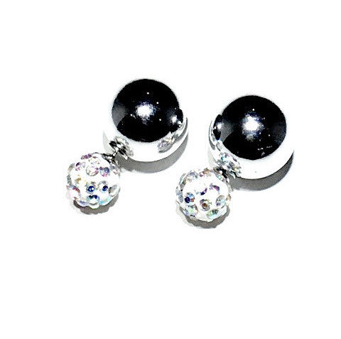 Disco Ball/Silver Double Earring