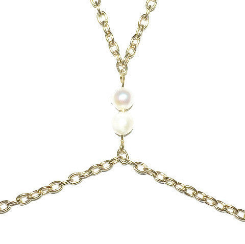 Cultured Pearls Gold Body Chain