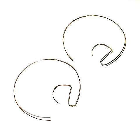 @ Thin Gold Wire Hoops